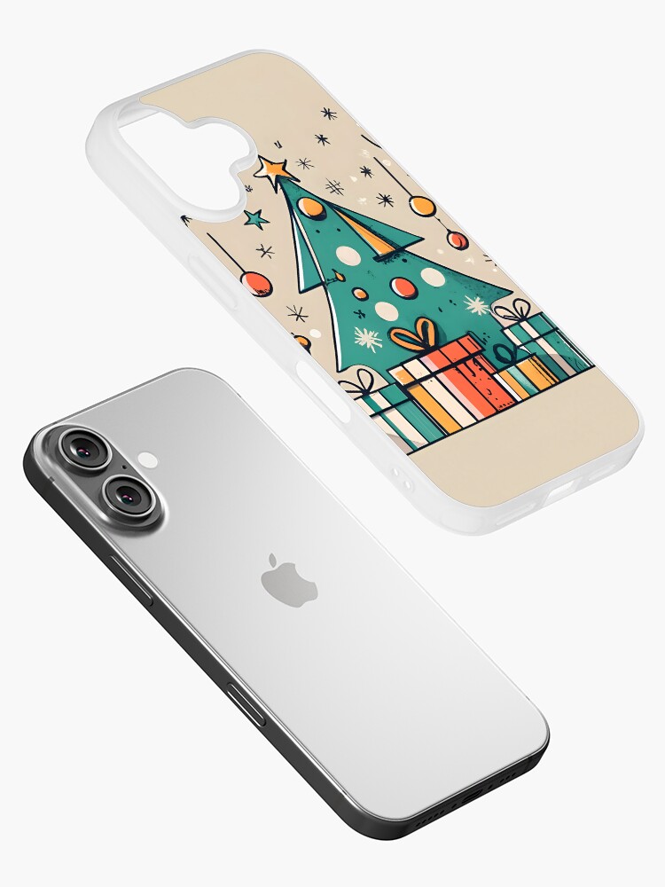 Thumbnail 2 of 5, iPhone Case, Christmas Tree with Presents Drawing designed and sold by Patricks-Art.