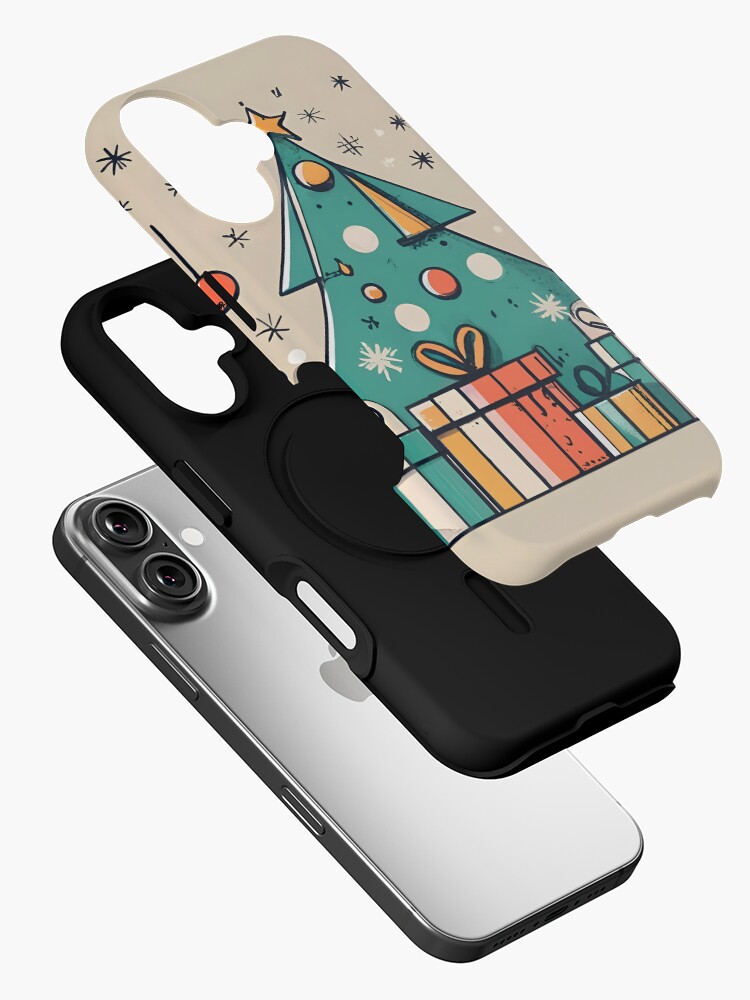 Thumbnail 2 of 4, iPhone Case, Christmas Tree with Presents Drawing designed and sold by Patricks-Art.