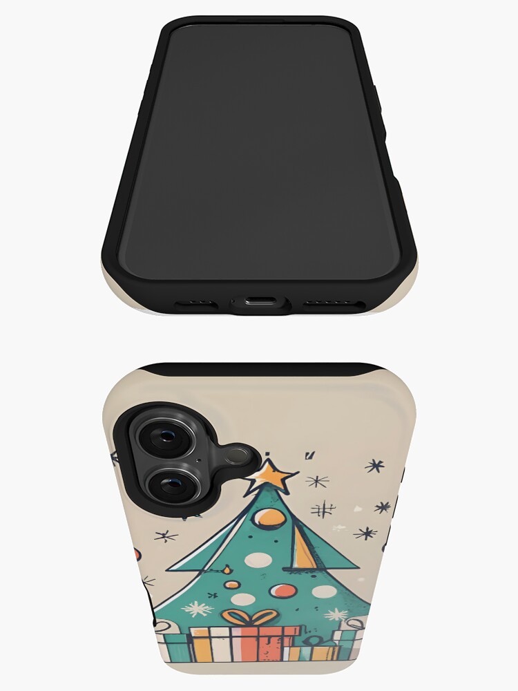Thumbnail 3 of 4, iPhone Case, Christmas Tree with Presents Drawing designed and sold by Patricks-Art.