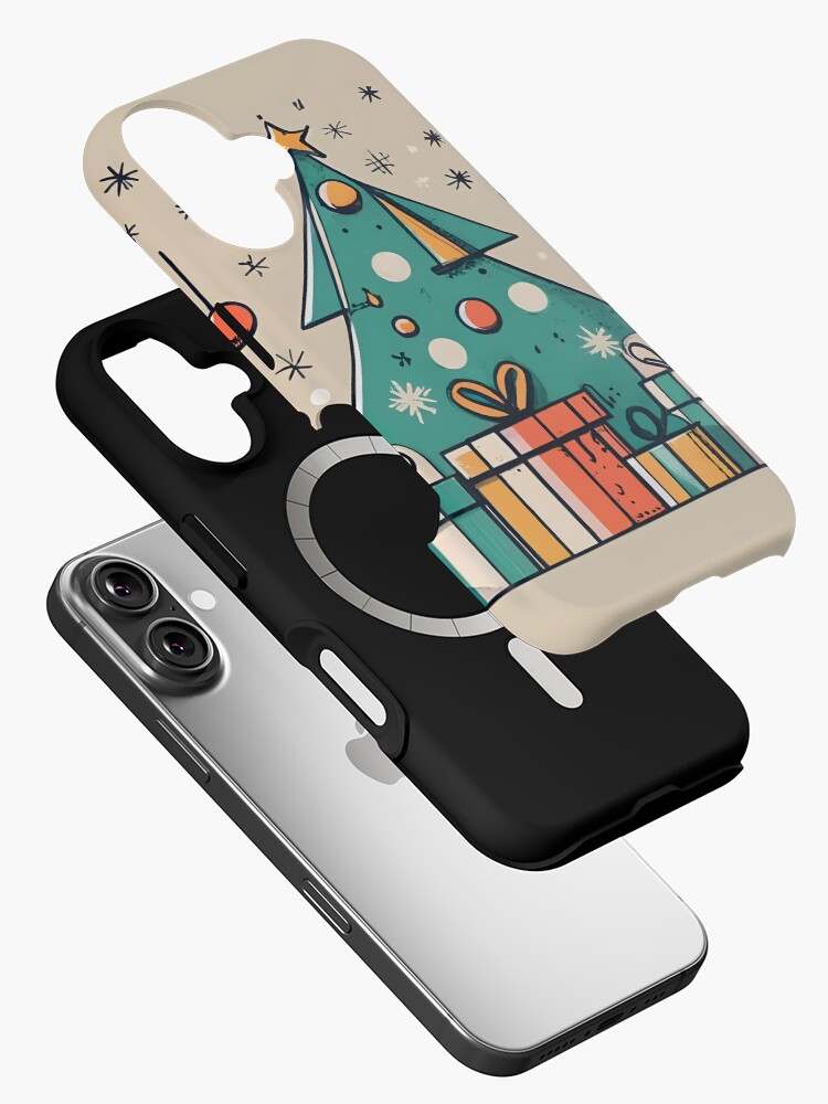Thumbnail 2 of 4, iPhone Case, Christmas Tree with Presents Drawing designed and sold by Patricks-Art.