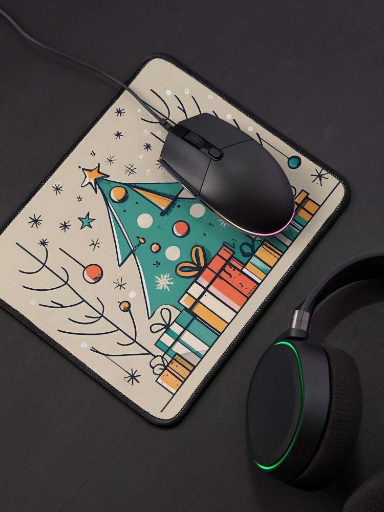 Thumbnail 4 of 5, Mouse Pad, Christmas Tree with Presents Drawing designed and sold by Patricks-Art.