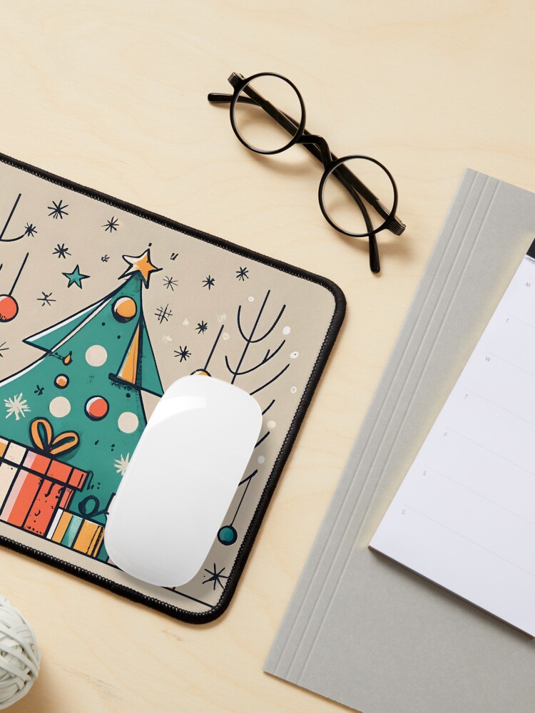 Thumbnail 3 of 5, Mouse Pad, Christmas Tree with Presents Drawing designed and sold by Patricks-Art.