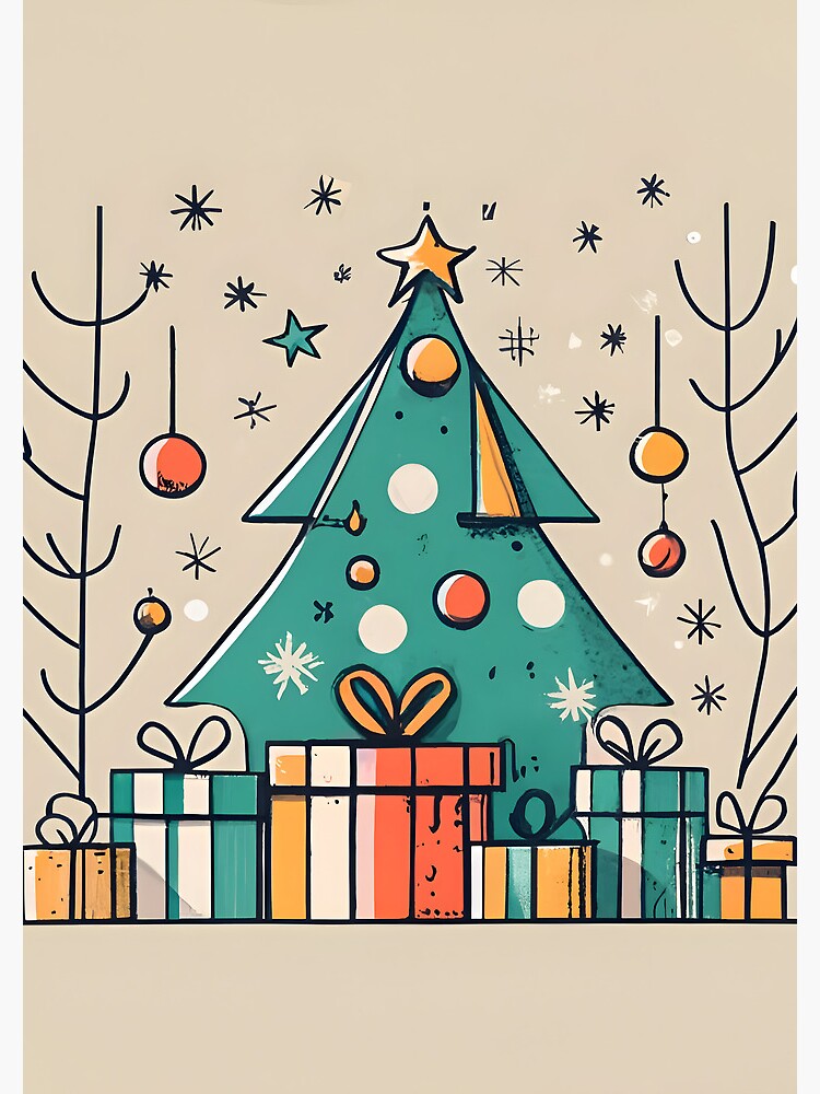 Thumbnail 3 of 3, Journal, Christmas Tree with Presents Drawing designed and sold by Patricks-Art.