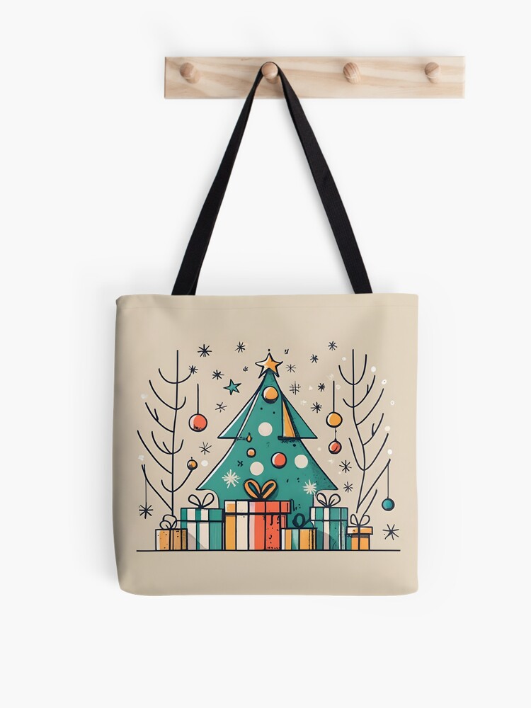 Thumbnail 1 of 2, Tote Bag, Christmas Tree with Presents Drawing designed and sold by Patricks-Art.