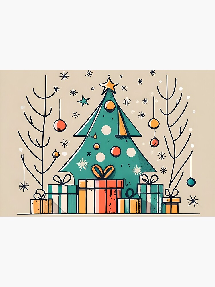 Thumbnail 3 of 3, Journal, Christmas Tree with Presents Drawing designed and sold by Patricks-Art.