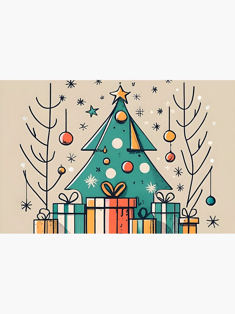 Thumbnail 4 of 4, Zipper Pouch, Christmas Tree with Presents Drawing designed and sold by Patricks-Art.