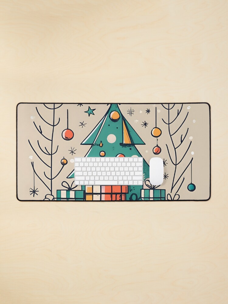 Thumbnail 1 of 5, Mouse Pad, Christmas Tree with Presents Drawing designed and sold by Patricks-Art.