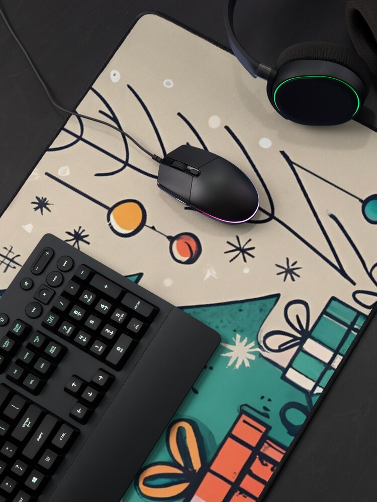 Thumbnail 4 of 5, Mouse Pad, Christmas Tree with Presents Drawing designed and sold by Patricks-Art.