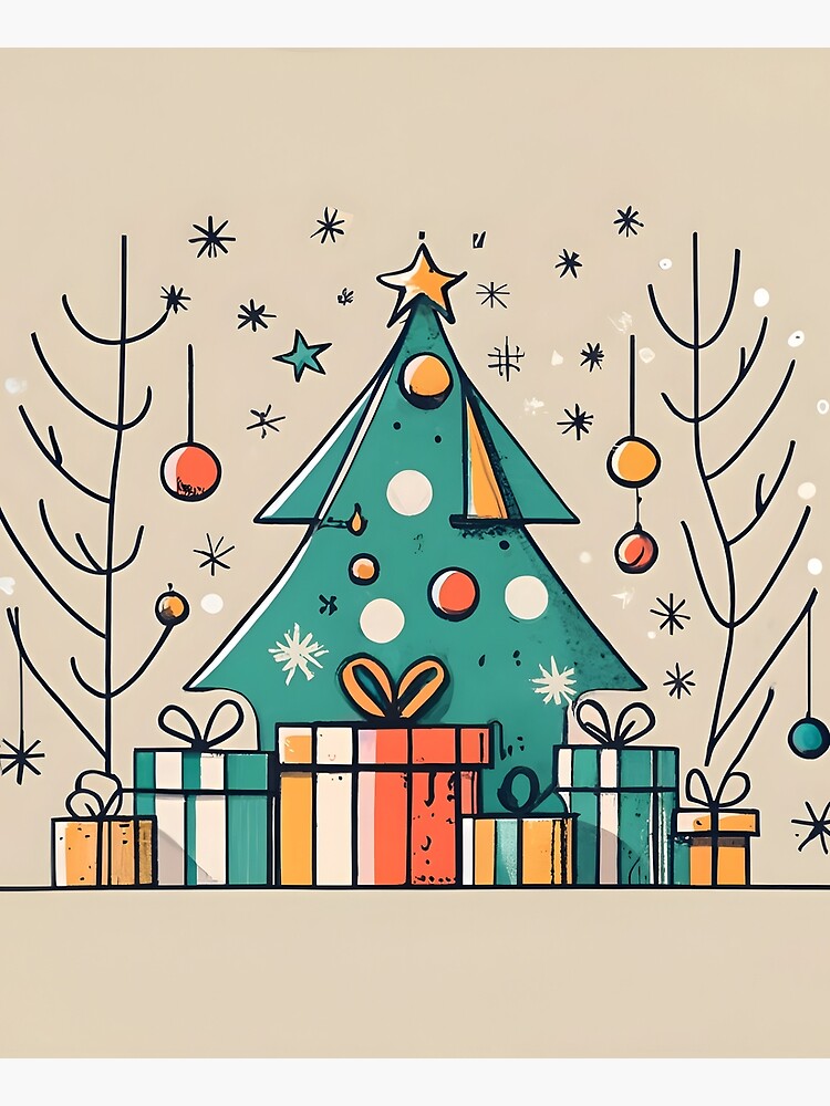 Thumbnail 6 of 6, Apron, Christmas Tree with Presents Drawing designed and sold by Patricks-Art.