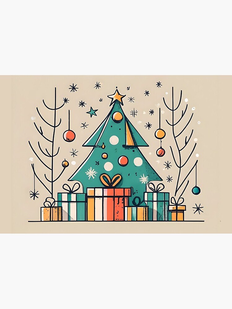 Thumbnail 2 of 2, Jigsaw Puzzle, Christmas Tree with Presents Drawing designed and sold by Patricks-Art.