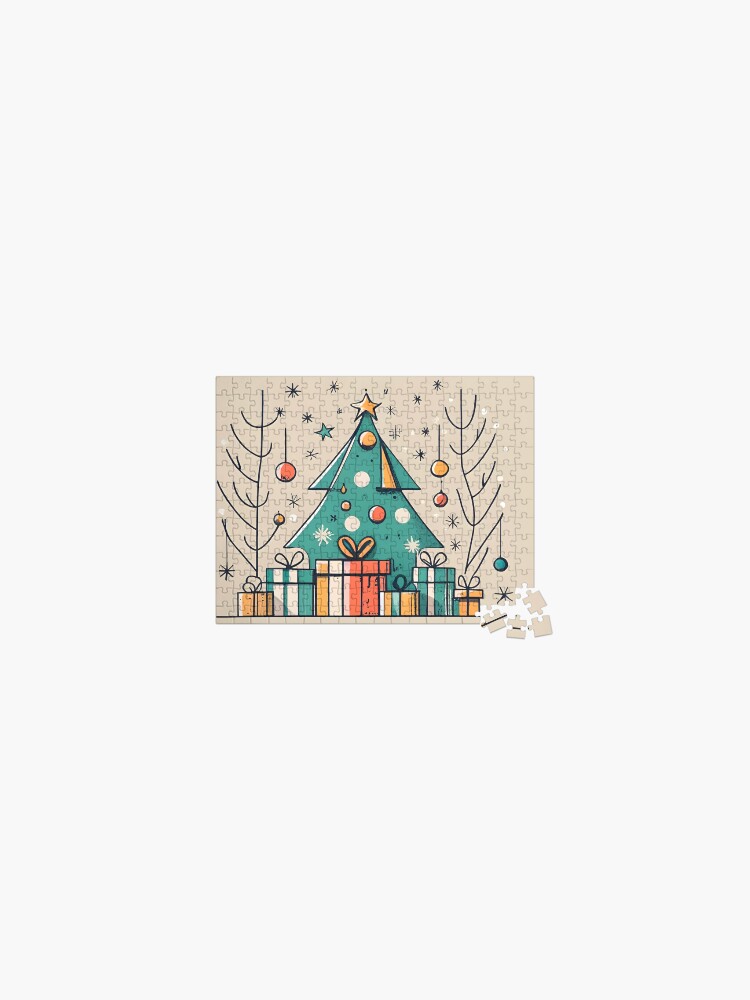 Thumbnail 1 of 2, Jigsaw Puzzle, Christmas Tree with Presents Drawing designed and sold by Patricks-Art.