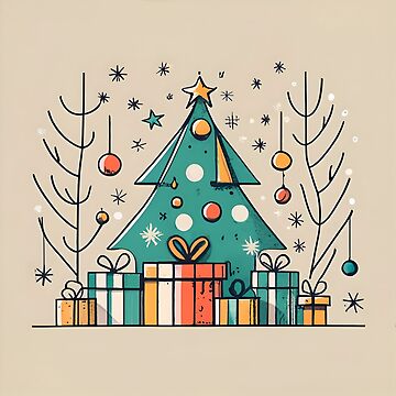 Artwork thumbnail, Christmas Tree with Presents Drawing by Patricks-Art