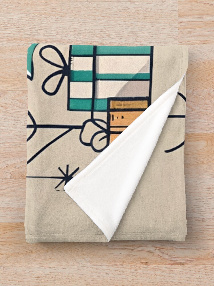 Thumbnail 3 of 6, Throw Blanket, Christmas Tree with Presents Drawing designed and sold by Patricks-Art.