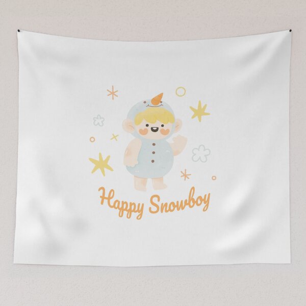 Item preview, happy snowman merry christmas cute baby little snowboy watercolor  designed and sold by TNwandesignart.