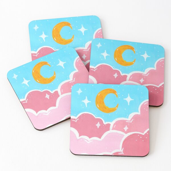 Item preview, Aesthetic Pink Clouds & Moon designed and sold by Soph's Studio.