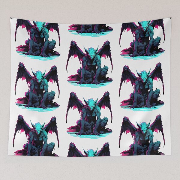 Item preview, Cyberpunk Gargoyle in Neon Colors designed and sold by SchorlCraft.