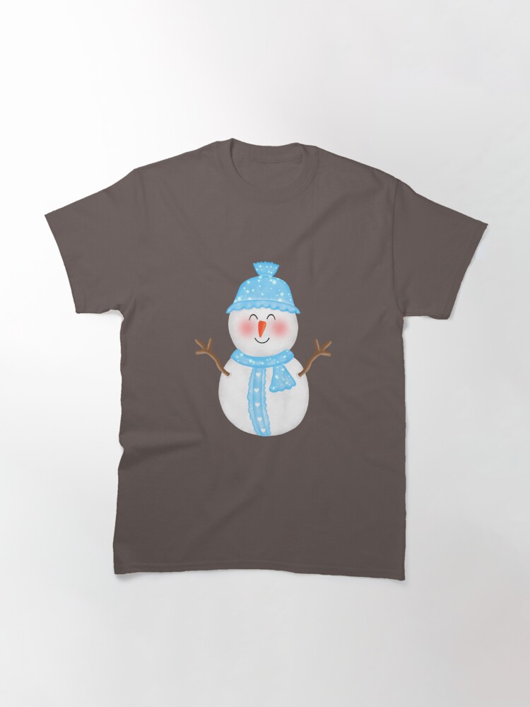 Discover Cute smile Snowman with blue decoration T-Shirt
