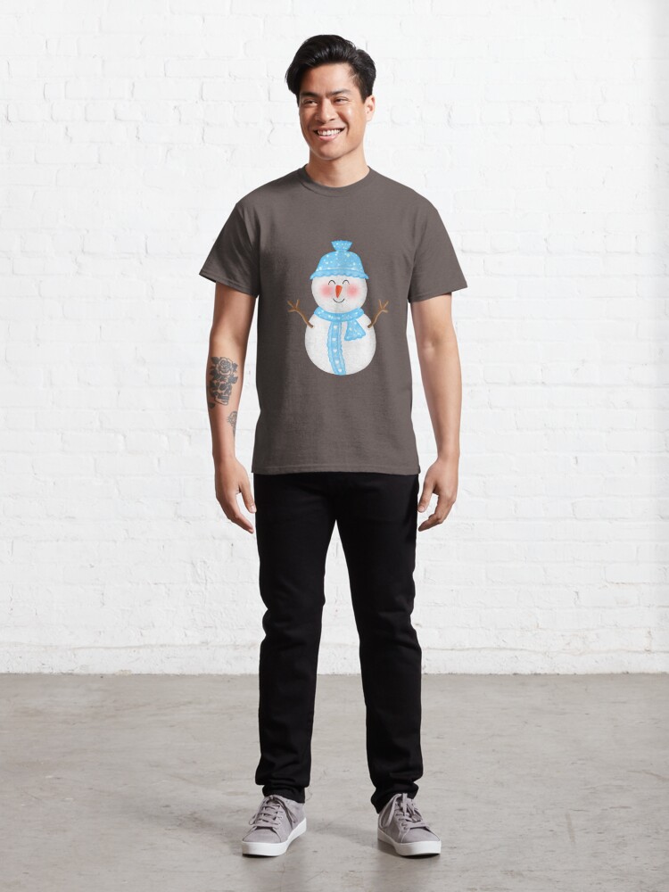 Discover Cute smile Snowman with blue decoration T-Shirt