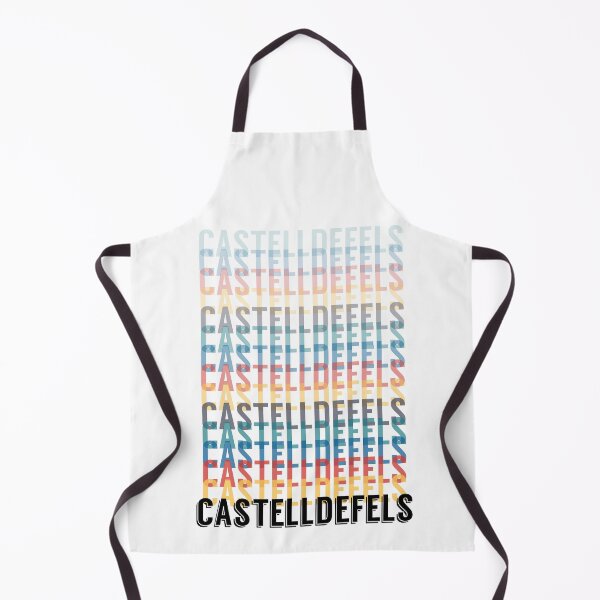 Artikelvorschau, Castelldefels, Katalonien, Spanien, mehrfarbige Typografie entworfen und verkauft von crispy-prints.