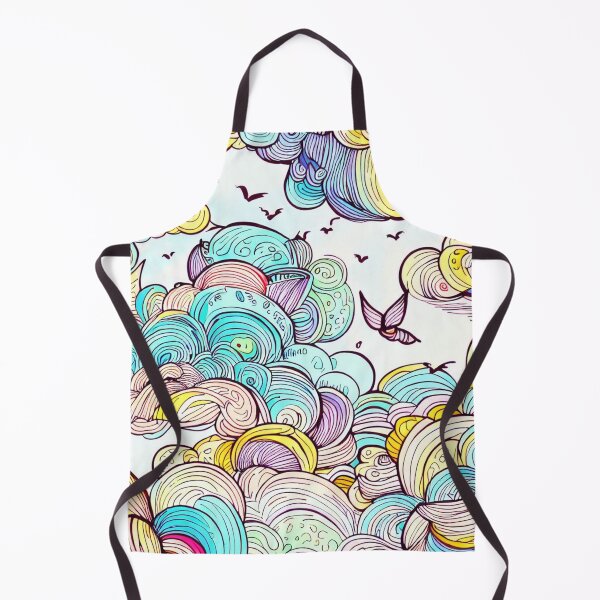Item preview, Skyward Symphony: Colorful Drawing of Clouds and Birds designed and sold by ReplyGirl.