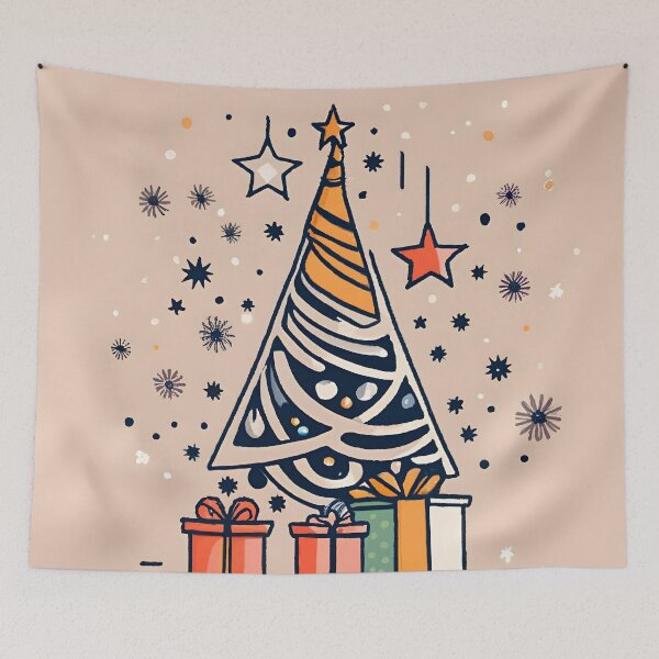 Item preview, Modern Christmas Tree with Presents Drawing designed and sold by Patricks-Art.