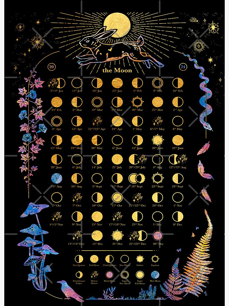 2024 Black Cat and Moon Lunar Magnetic Calendar