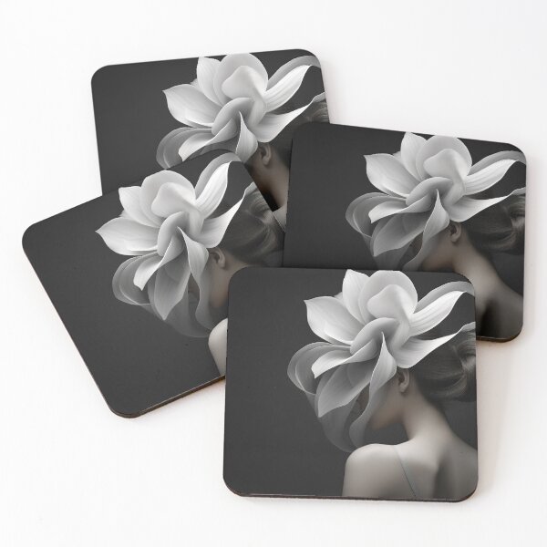 Item preview, Black and White Flowerhead Girl designed and sold by BilgePaksoylu.