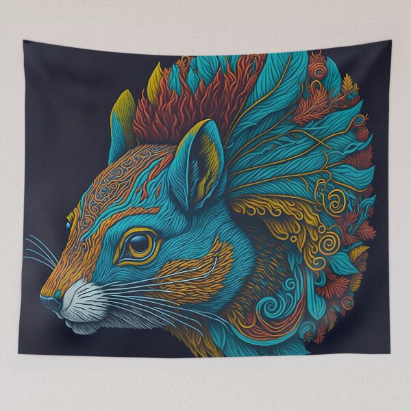 Item preview, "Captivating 2D Vector Art: The Squirrel Head in Exquisite Detail" designed and sold by Best-Art-32.