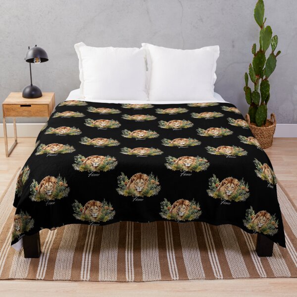 Item preview, Fierce Lion in a bed of flowers designed and sold by sourceoflife.
