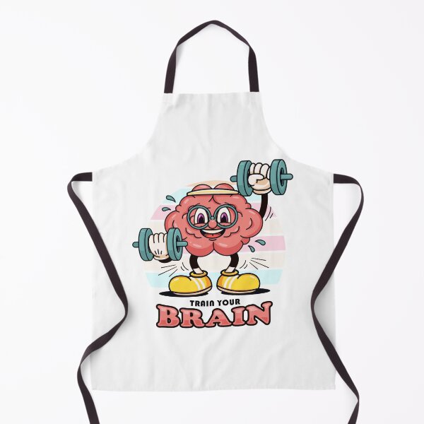 Item preview, Train your brain, cartoon mascot's brain exercises barbell designed and sold by Kevyn Adha.