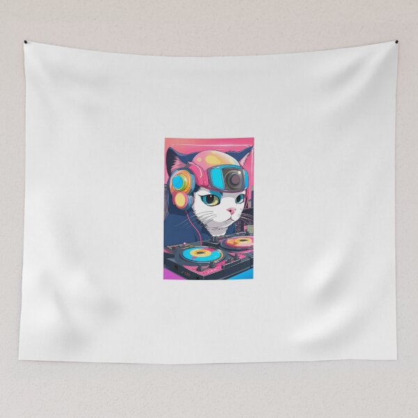Item preview, Pastel dj cat designed and sold by KorArtStudio.