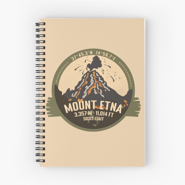 Item preview, Mount Etna, Sicily, Italy, Volcano Eruption Retro Badge designed and sold by mountainfad.