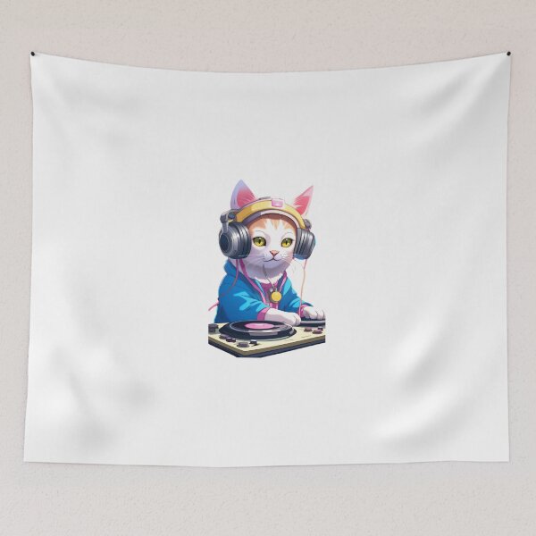 Item preview, Cute dj cat. designed and sold by KorArtStudio.