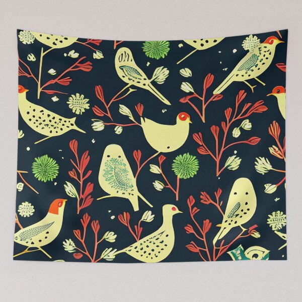 Item preview, Bird Folk Art Pattern designed and sold by tomorrowsart.