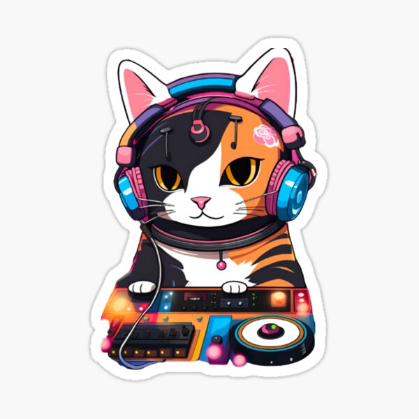 Item preview, Coole EDM-DJ-Katze. designed and sold by KorArtStudio.