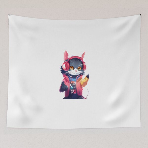 Item preview, black dj cat. designed and sold by KorArtStudio.