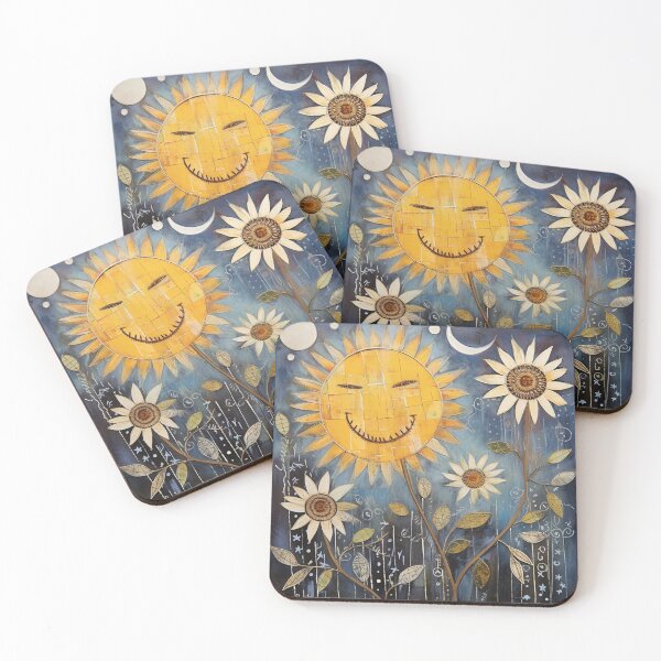 Item preview, Smiling Sunflower Folk Art designed and sold by tomorrowsart.