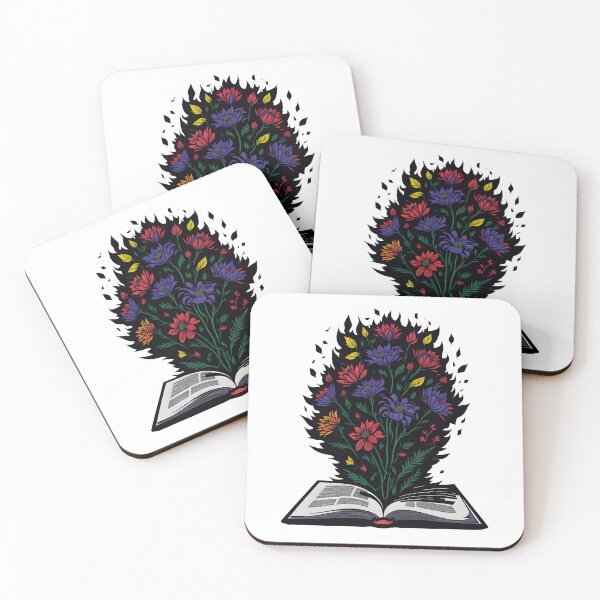 Item preview, Colorful open book with flowers designed and sold by BearsAndSkulls.