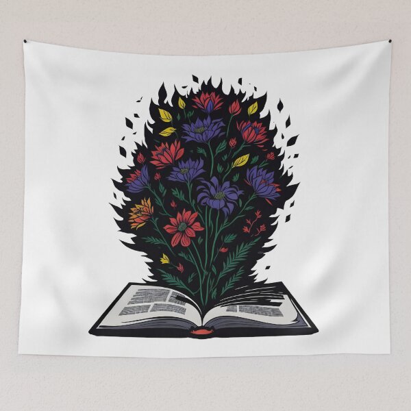 Artikelvorschau, Buntes Offenes Buch mit Blumen entworfen und verkauft von BearsAndSkulls.