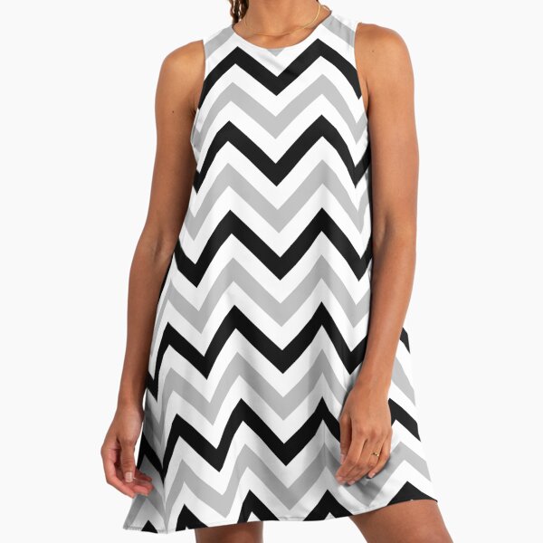 grey and white chevron dress Navy And Gray Chevron Maxi Dress main image 1
