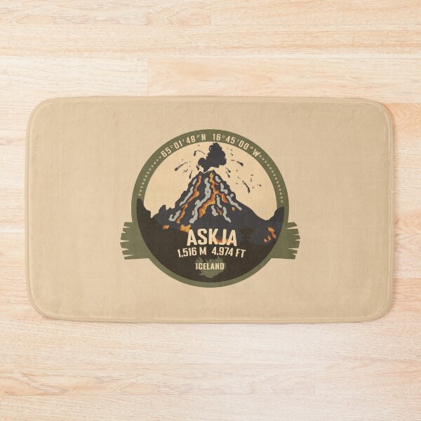 Item preview, Askja, Iceland, Volcano Eruption Retro Badge designed and sold by mountainfad.