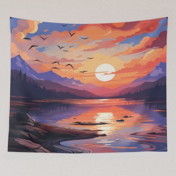 Item preview, Mountain Landscapes with Sunset, Mountain Range, and Lake designed and sold by Zoomie-s.