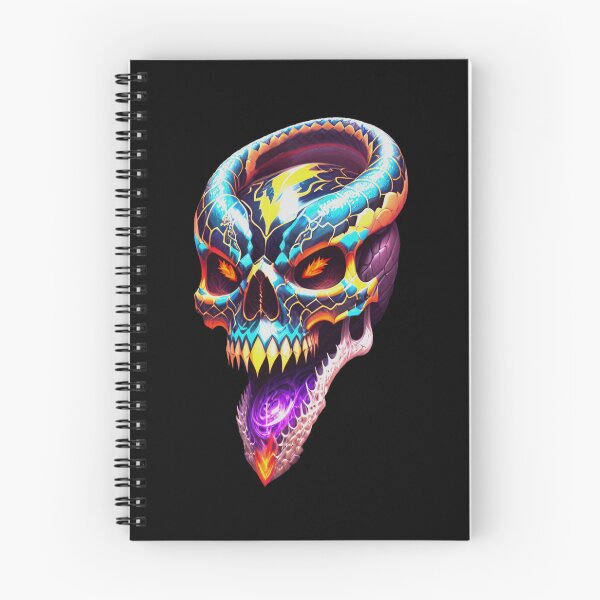 Item preview, Fiery serpentine skull with brains designed and sold by MadinaFatt.
