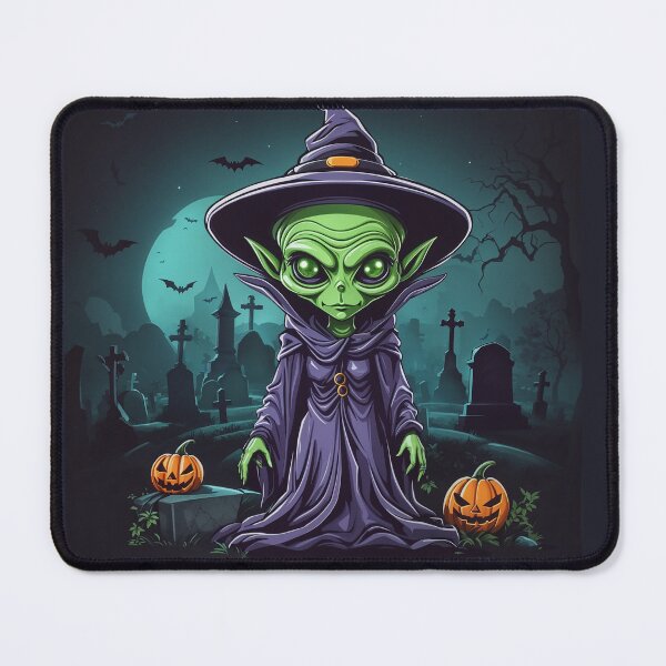 Item preview, Spooky Alien Witch Sitting In Cemetery-Halloween Sticker designed and sold by Rian Achi.