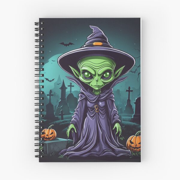 Item preview, Spooky Alien Witch Sitting In Cemetery-Halloween Sticker  designed and sold by Rian Achi.