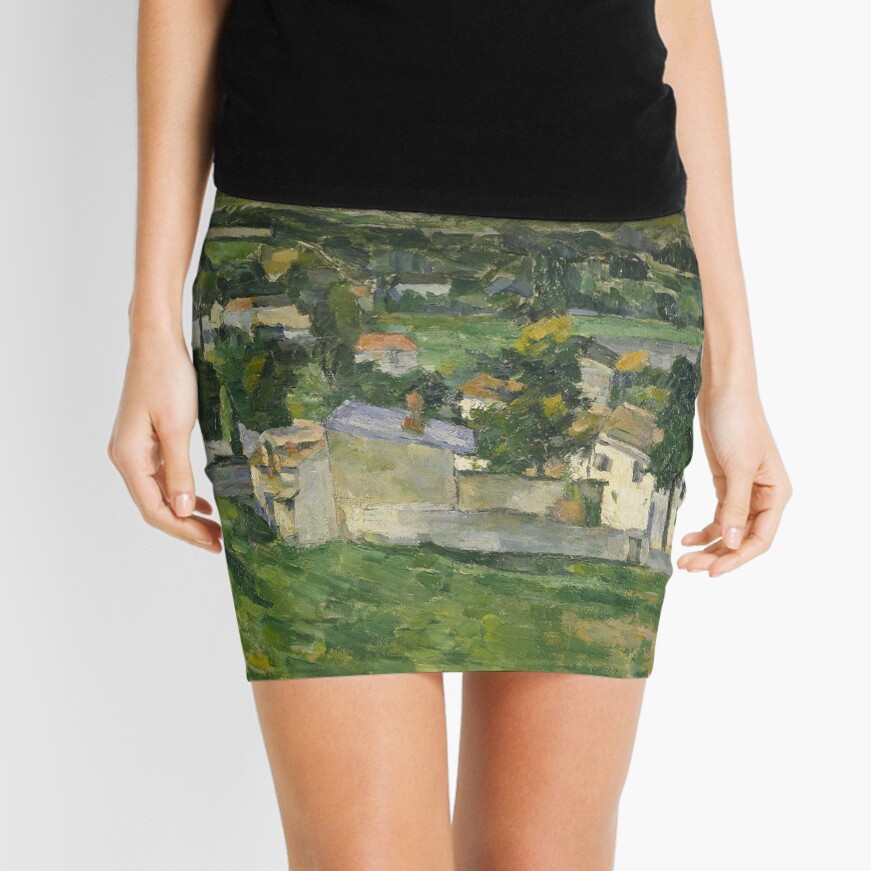 Stolen Art - View of Auvers-sur-Oise by Paul Cezanne Mini Skirt