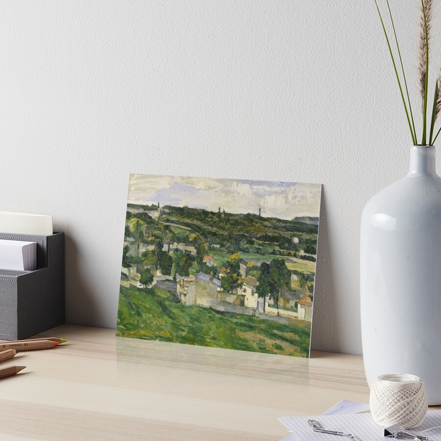 Stolen Art - View of Auvers-sur-Oise by Paul Cezanne Art Board Print