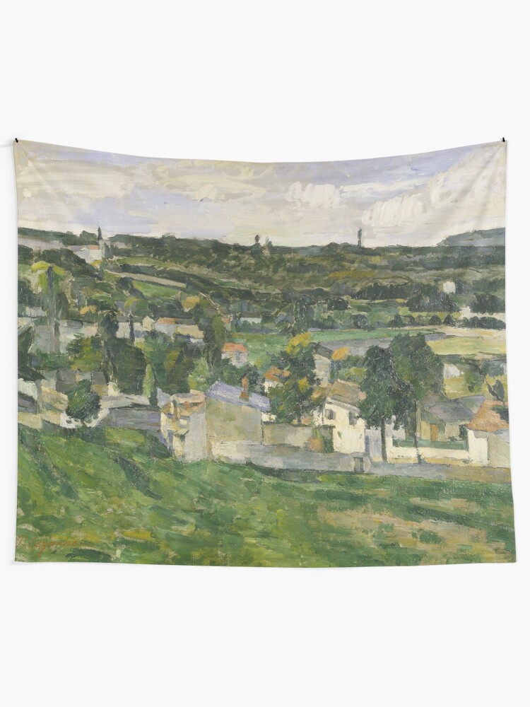 Alternate view of Stolen Art - View of Auvers-sur-Oise by Paul Cezanne Tapestry