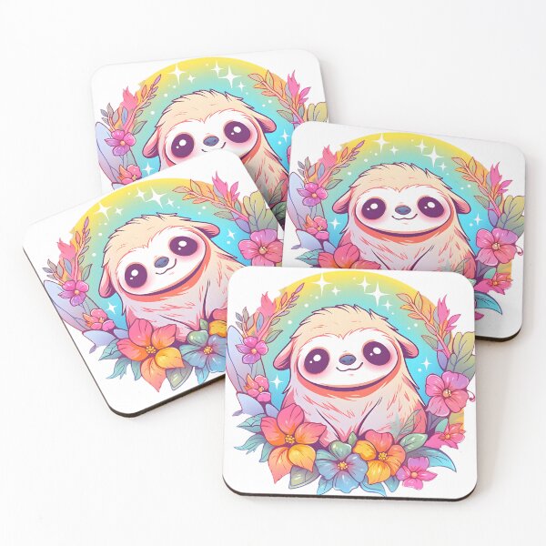 Item preview, Cute sloth with colour flowers  designed and sold by Trendy-Artistry.