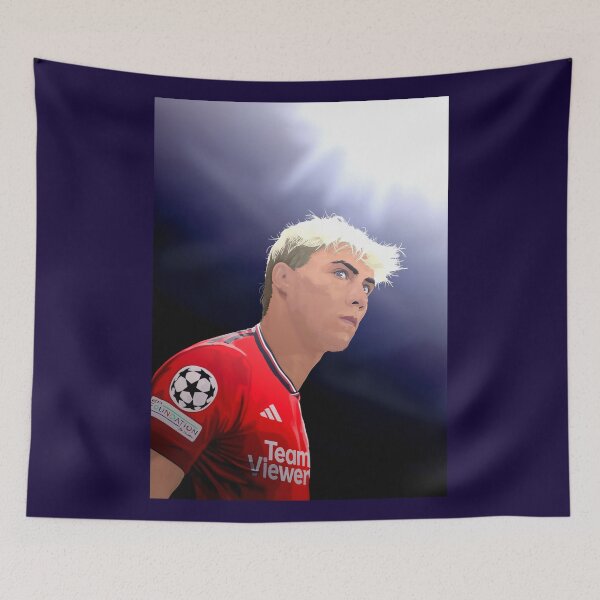 Item preview, Rasmus Hojlund Man Utd Abtstract Illustration Design Portrait designed and sold by VibesAndVision.